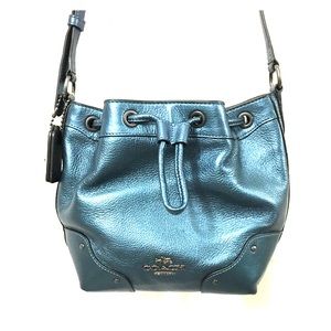 NWT Coach Baby Mickey Drawstring Bag Metallic Blue